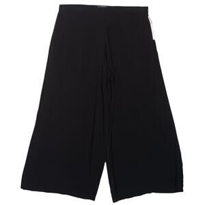 UK Style French Connection Wide Leg Pants Size 16 Black Side Zipper Closure NWT